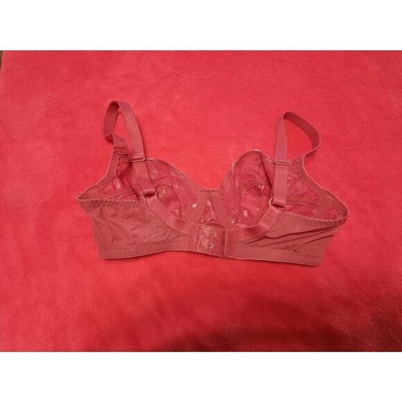 Panache size 28D Red Embroidered Lace Unlined Bra - Picture 2 of 4